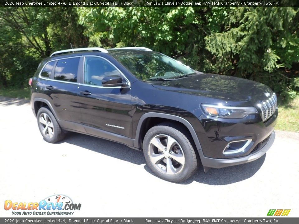 2020 Jeep Cherokee Limited 4x4 Diamond Black Crystal Pearl / Black Photo #3