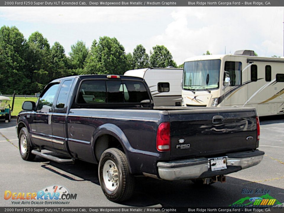 2000 Ford F250 Super Duty XLT Extended Cab Deep Wedgewood Blue Metallic / Medium Graphite Photo #3