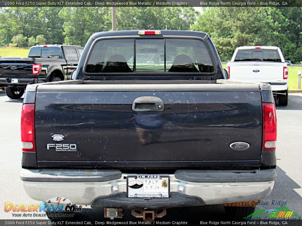 2000 Ford F250 Super Duty XLT Extended Cab Deep Wedgewood Blue Metallic / Medium Graphite Photo #4