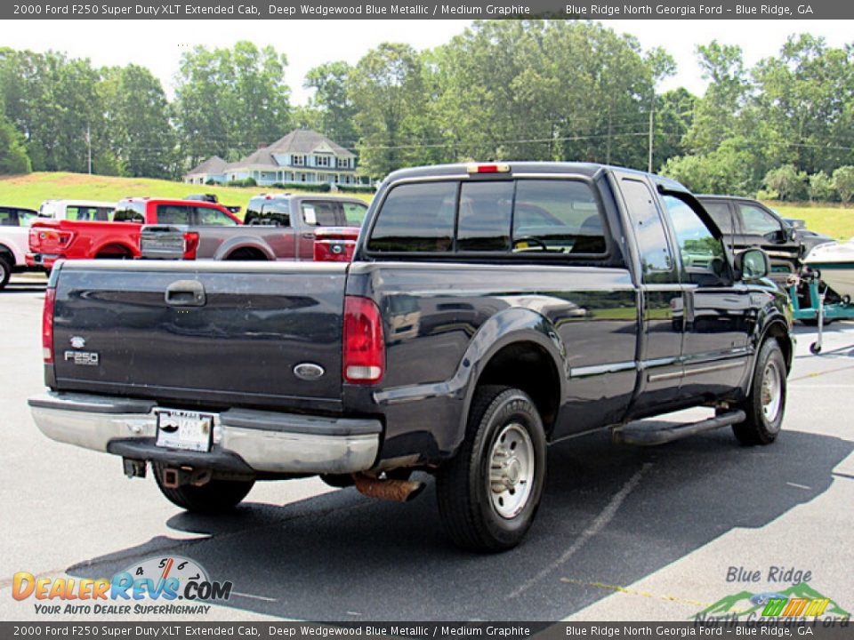 2000 Ford F250 Super Duty XLT Extended Cab Deep Wedgewood Blue Metallic / Medium Graphite Photo #5