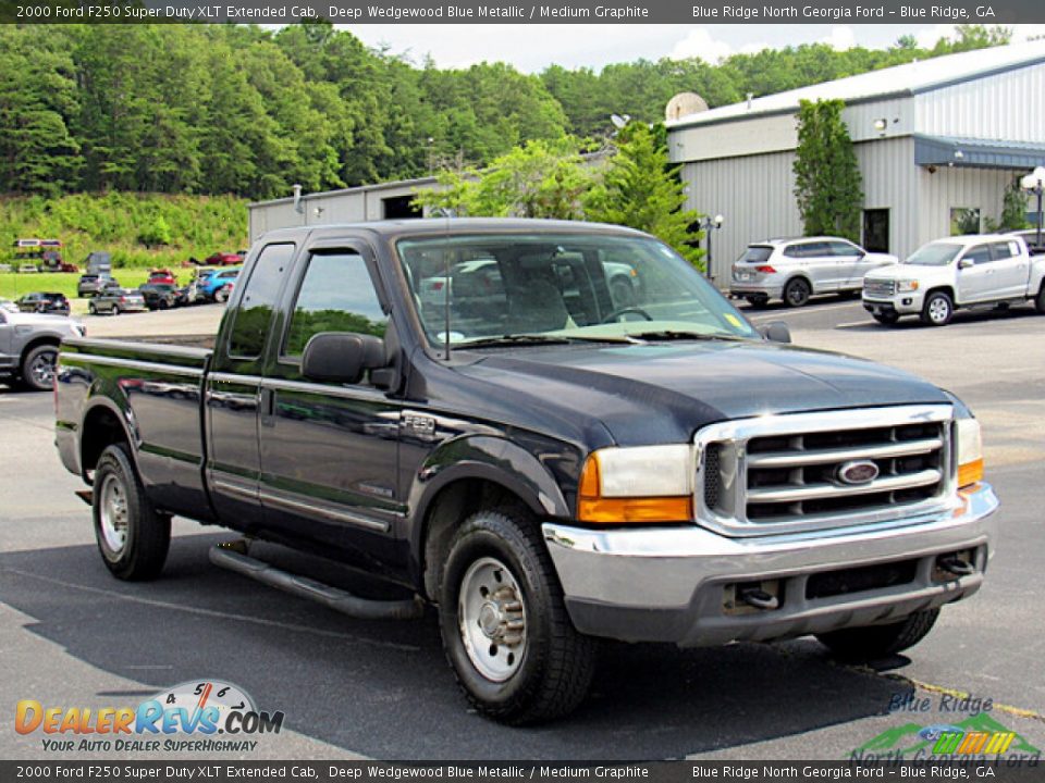 Deep Wedgewood Blue Metallic 2000 Ford F250 Super Duty XLT Extended Cab Photo #7
