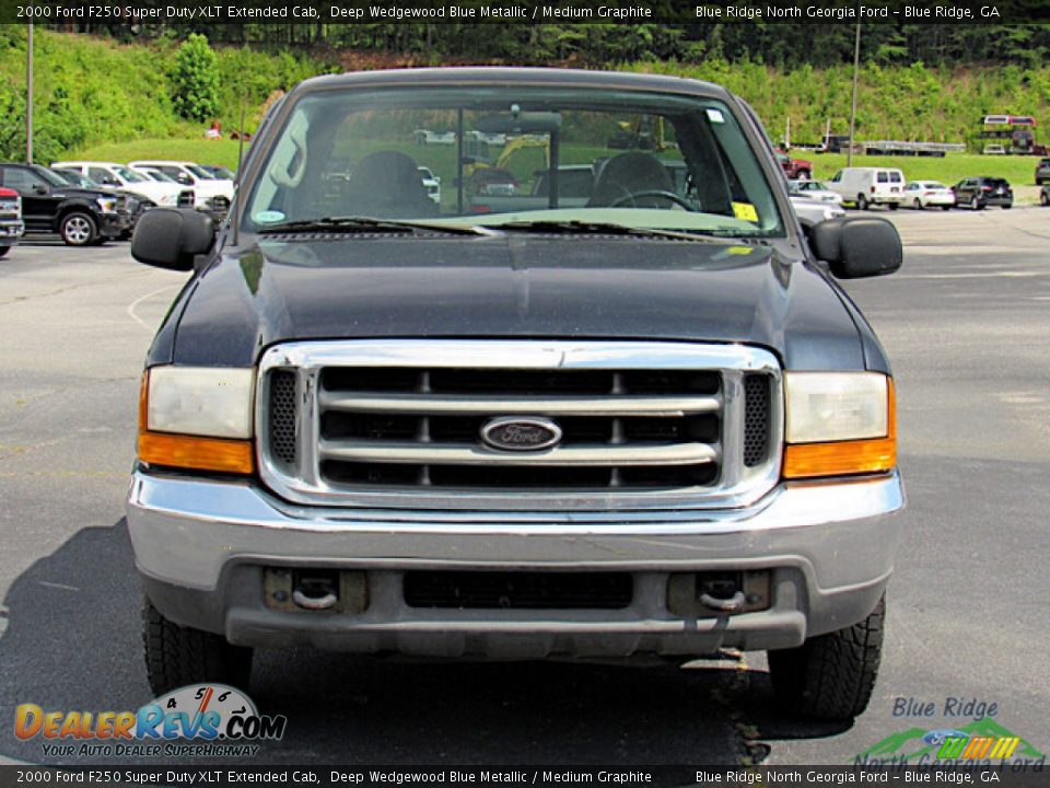 Deep Wedgewood Blue Metallic 2000 Ford F250 Super Duty XLT Extended Cab Photo #8