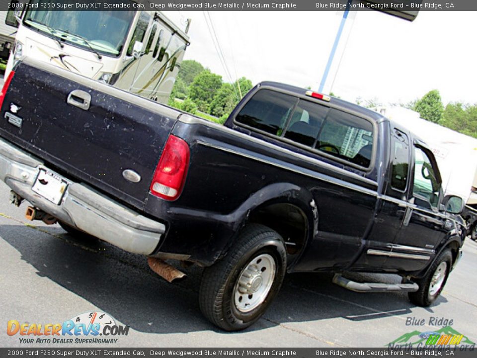 2000 Ford F250 Super Duty XLT Extended Cab Deep Wedgewood Blue Metallic / Medium Graphite Photo #21