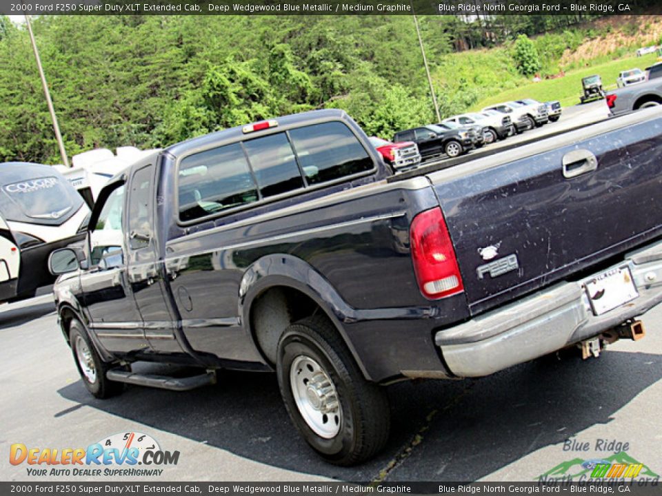 2000 Ford F250 Super Duty XLT Extended Cab Deep Wedgewood Blue Metallic / Medium Graphite Photo #22