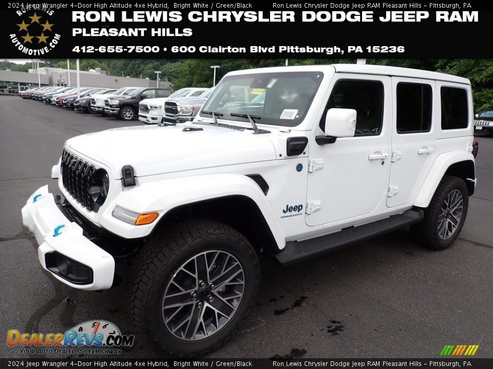 2024 Jeep Wrangler 4-Door High Altitude 4xe Hybrid Bright White / Green/Black Photo #1