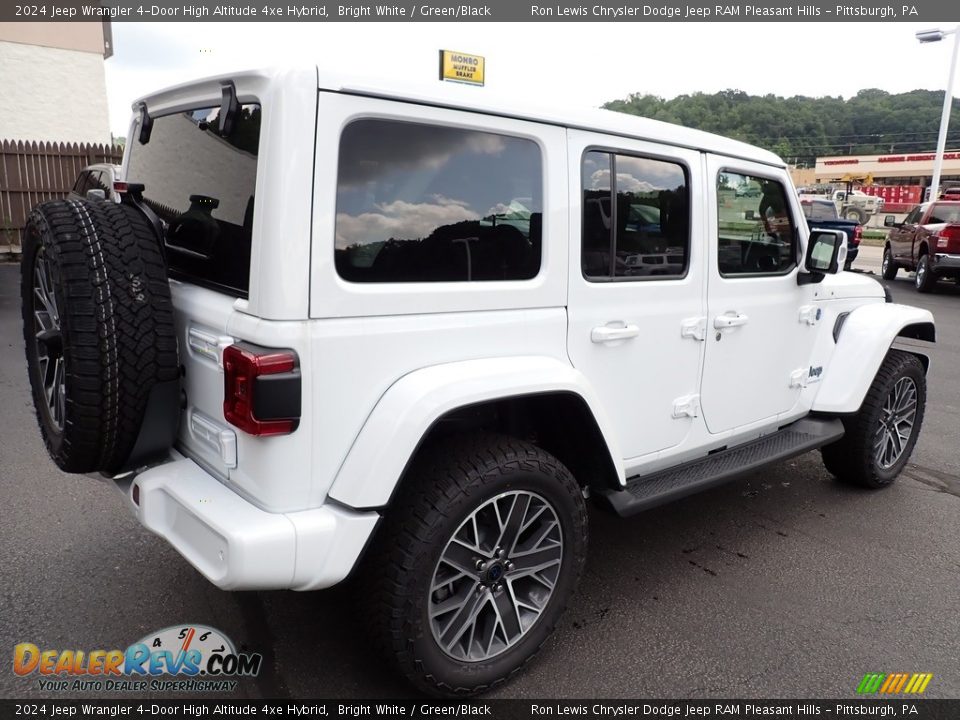 2024 Jeep Wrangler 4-Door High Altitude 4xe Hybrid Bright White / Green/Black Photo #6