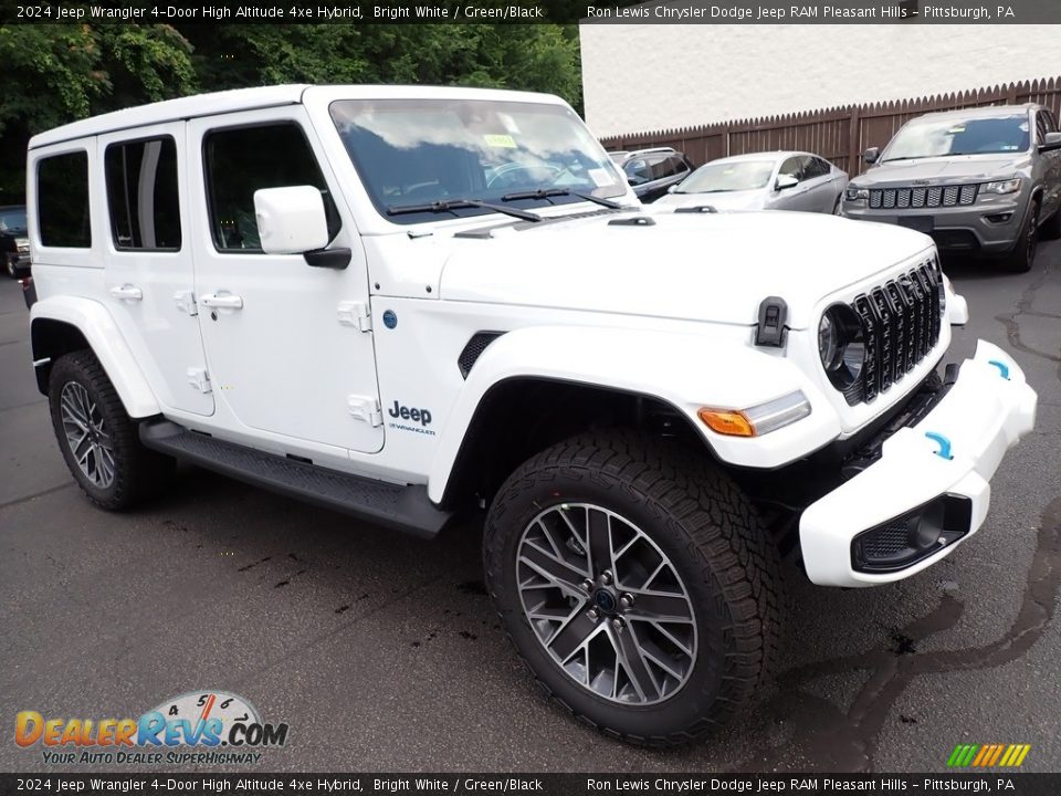 Front 3/4 View of 2024 Jeep Wrangler 4-Door High Altitude 4xe Hybrid Photo #8