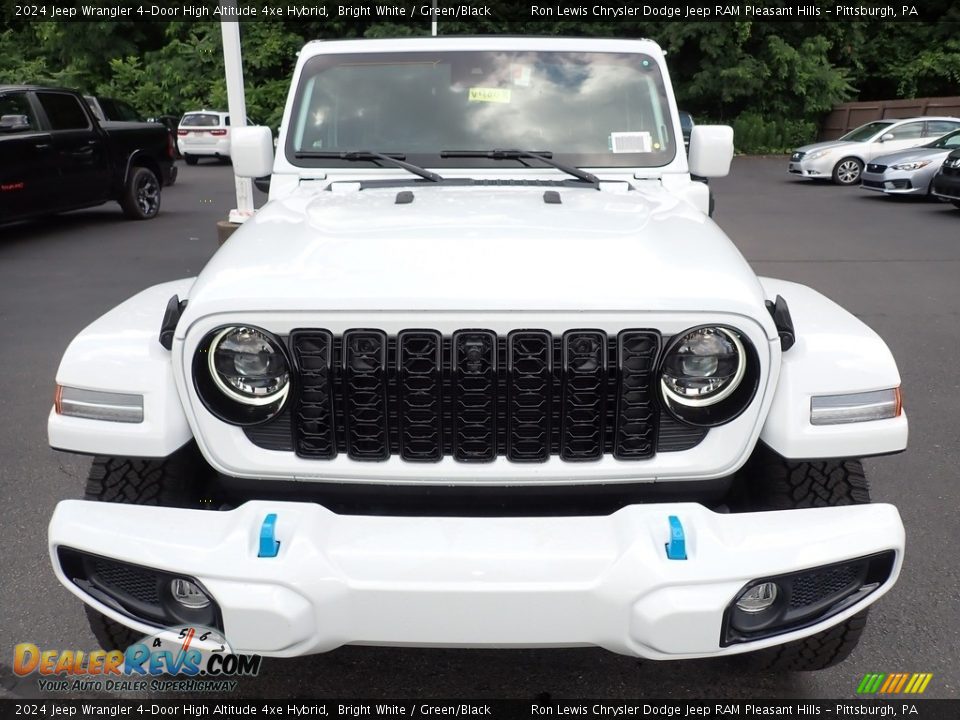 2024 Jeep Wrangler 4-Door High Altitude 4xe Hybrid Bright White / Green/Black Photo #9