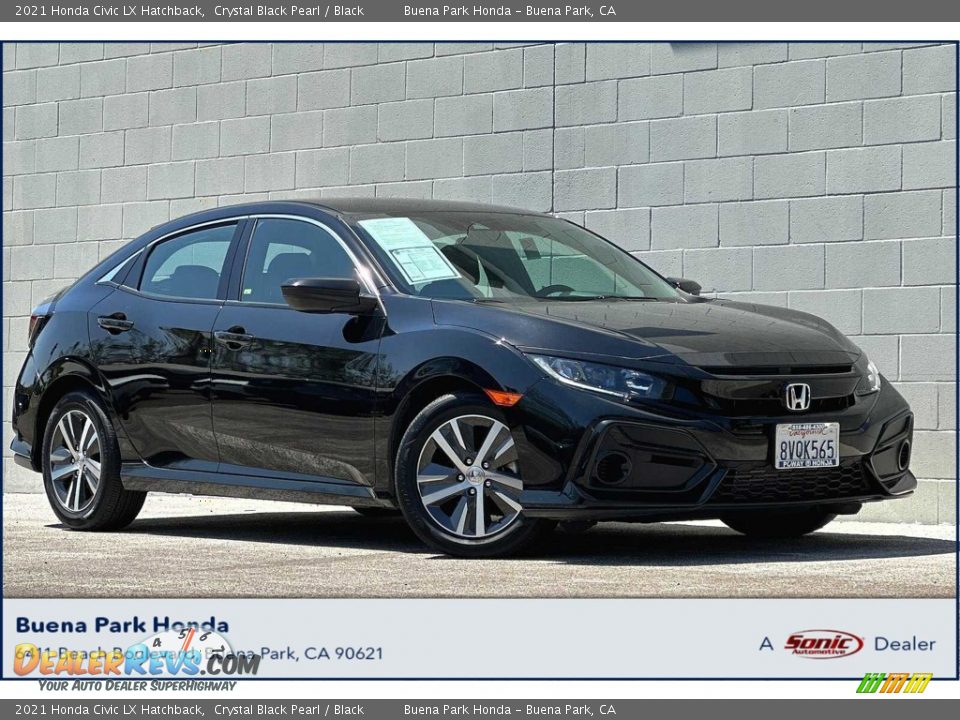 2021 Honda Civic LX Hatchback Crystal Black Pearl / Black Photo #1