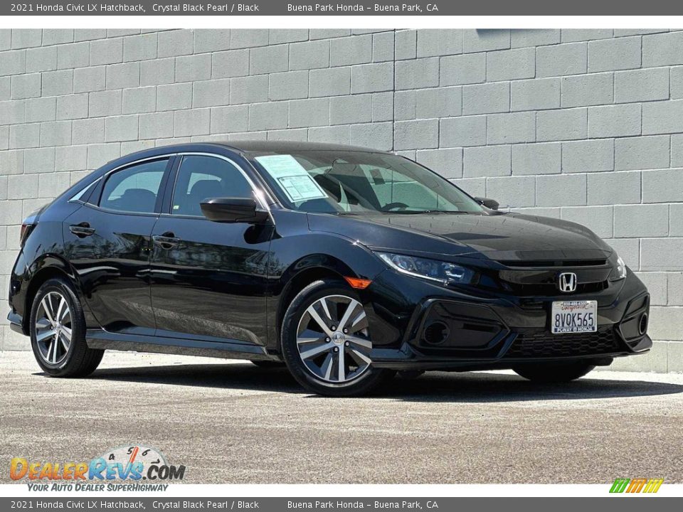 Crystal Black Pearl 2021 Honda Civic LX Hatchback Photo #2