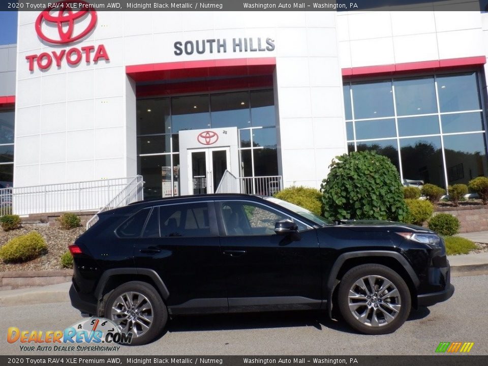 2020 Toyota RAV4 XLE Premium AWD Midnight Black Metallic / Nutmeg Photo #2