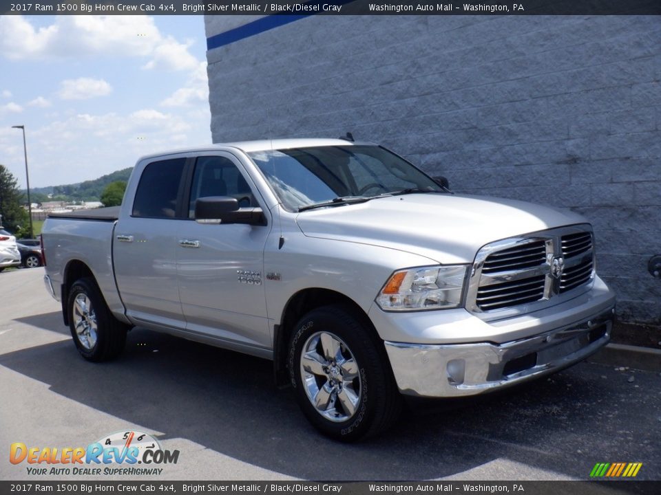 2017 Ram 1500 Big Horn Crew Cab 4x4 Bright Silver Metallic / Black/Diesel Gray Photo #1