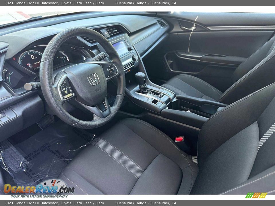 Black Interior - 2021 Honda Civic LX Hatchback Photo #10