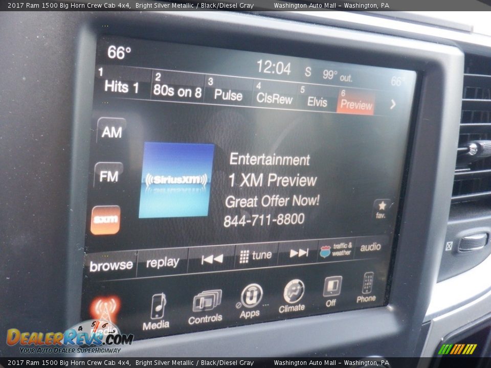 2017 Ram 1500 Big Horn Crew Cab 4x4 Bright Silver Metallic / Black/Diesel Gray Photo #22