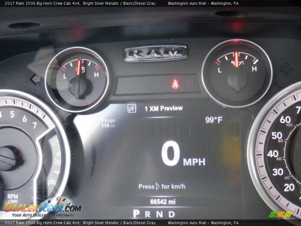 2017 Ram 1500 Big Horn Crew Cab 4x4 Bright Silver Metallic / Black/Diesel Gray Photo #35