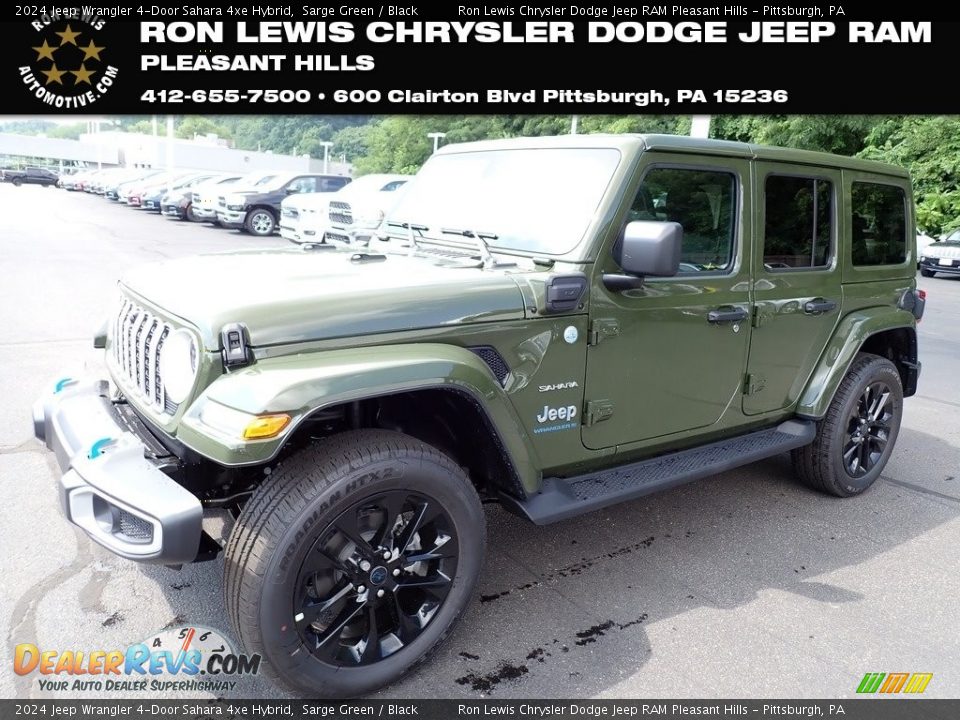 2024 Jeep Wrangler 4-Door Sahara 4xe Hybrid Sarge Green / Black Photo #1