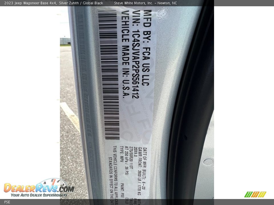 Jeep Color Code PSE Silver Zynith
