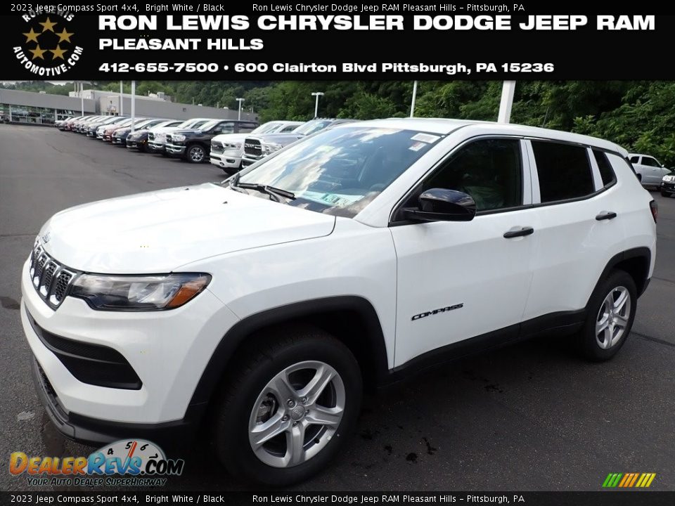 2023 Jeep Compass Sport 4x4 Bright White / Black Photo #1