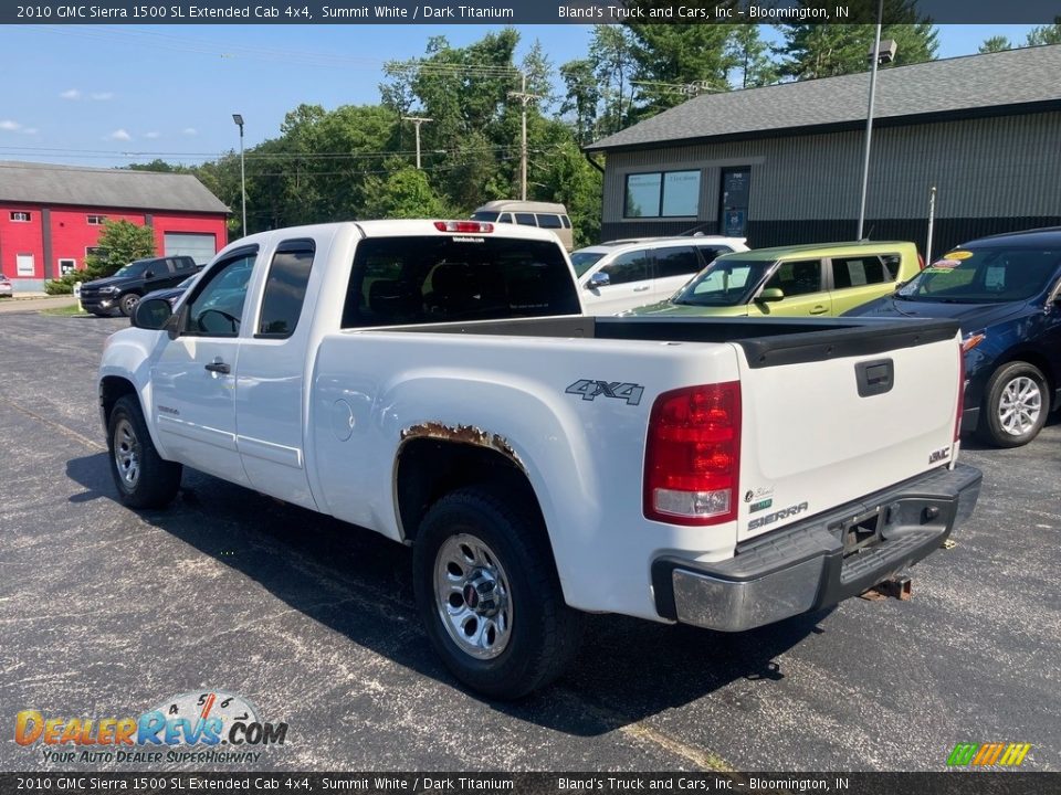 2010 GMC Sierra 1500 SL Extended Cab 4x4 Summit White / Dark Titanium Photo #3