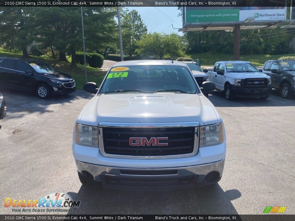 2010 GMC Sierra 1500 SL Extended Cab 4x4 Summit White / Dark Titanium Photo #8