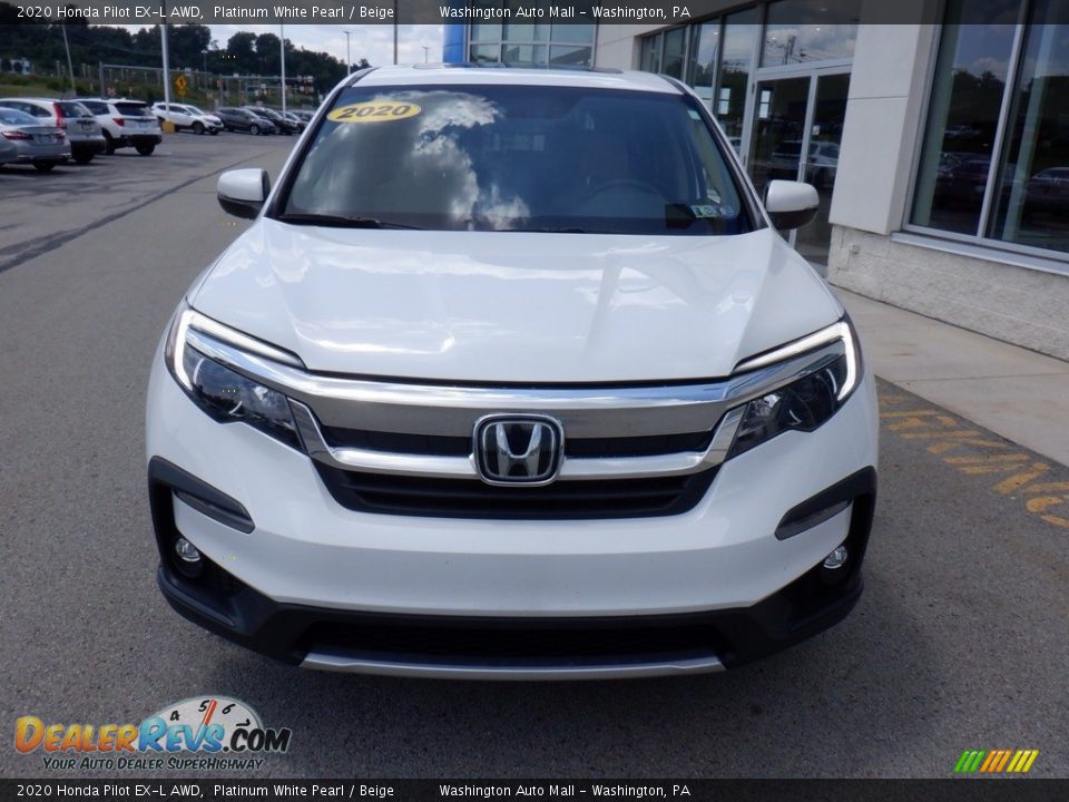 2020 Honda Pilot EX-L AWD Platinum White Pearl / Beige Photo #3