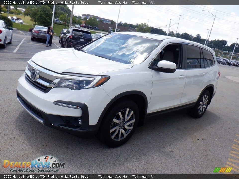 2020 Honda Pilot EX-L AWD Platinum White Pearl / Beige Photo #4