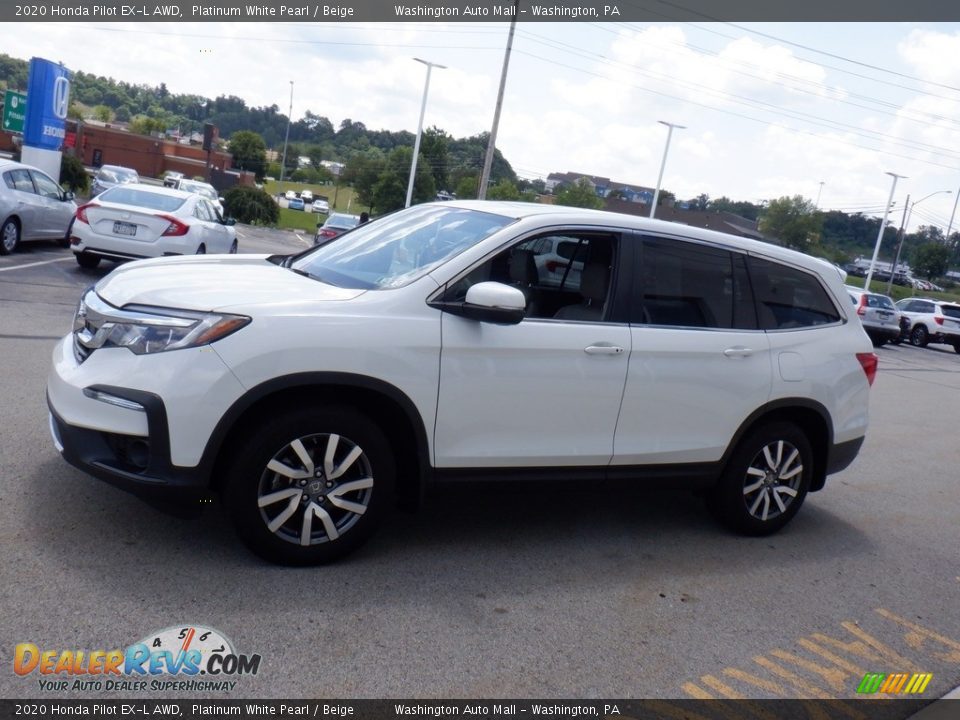 2020 Honda Pilot EX-L AWD Platinum White Pearl / Beige Photo #5