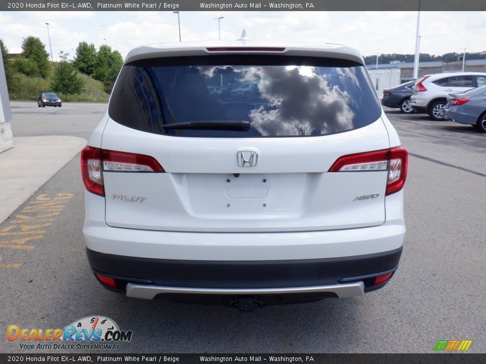 2020 Honda Pilot EX-L AWD Platinum White Pearl / Beige Photo #7