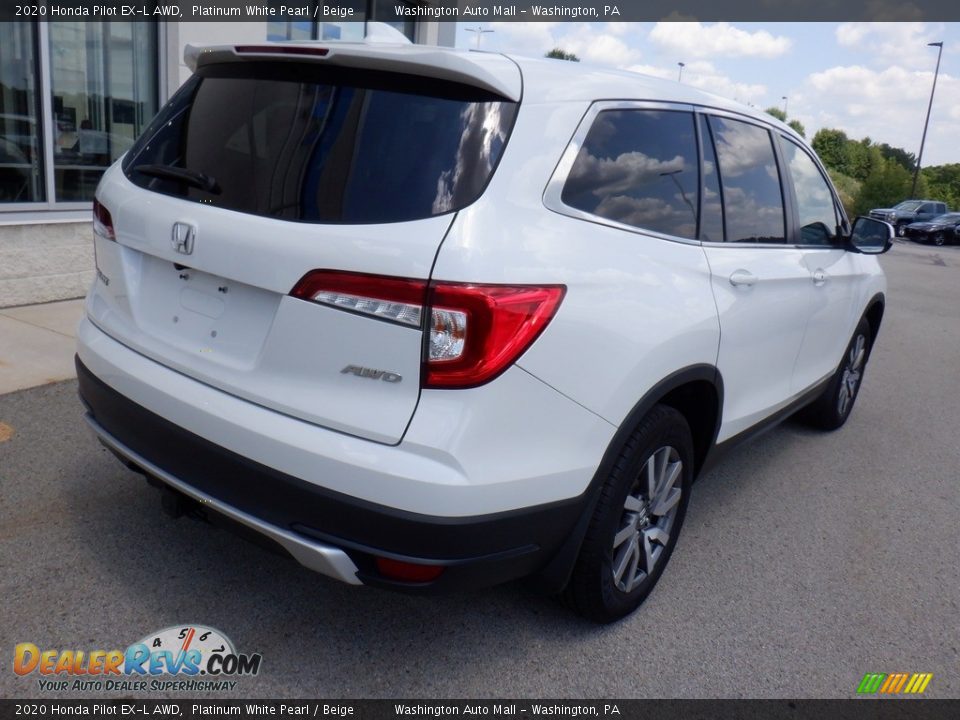 2020 Honda Pilot EX-L AWD Platinum White Pearl / Beige Photo #9