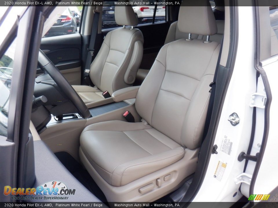 2020 Honda Pilot EX-L AWD Platinum White Pearl / Beige Photo #12