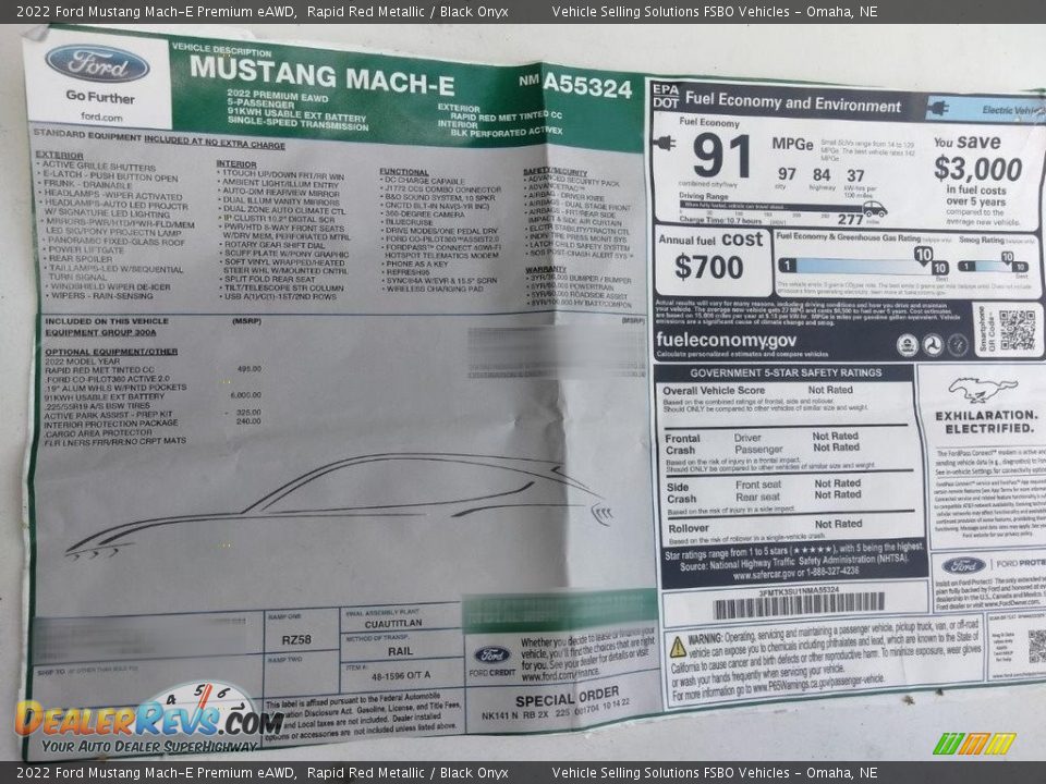 2022 Ford Mustang Mach-E Premium eAWD Window Sticker Photo #4