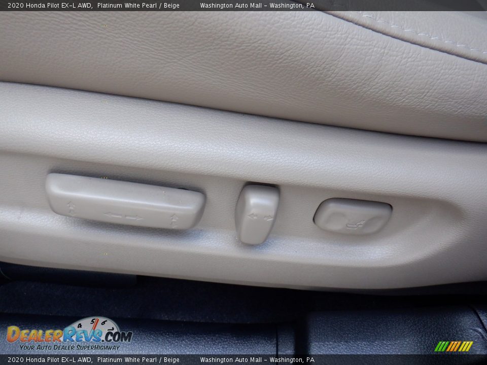 2020 Honda Pilot EX-L AWD Platinum White Pearl / Beige Photo #13