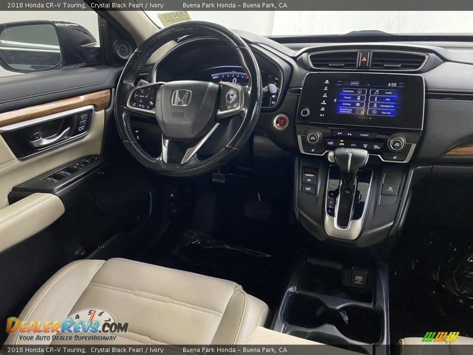 2018 Honda CR-V Touring Crystal Black Pearl / Ivory Photo #16