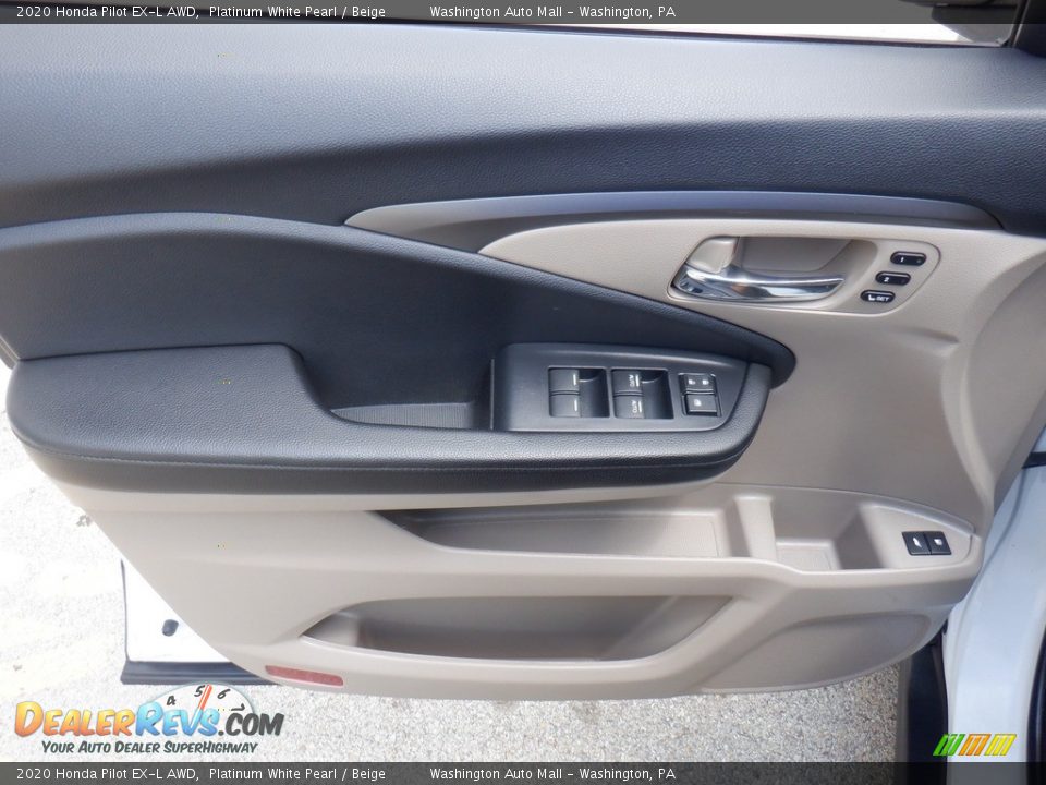 2020 Honda Pilot EX-L AWD Platinum White Pearl / Beige Photo #15