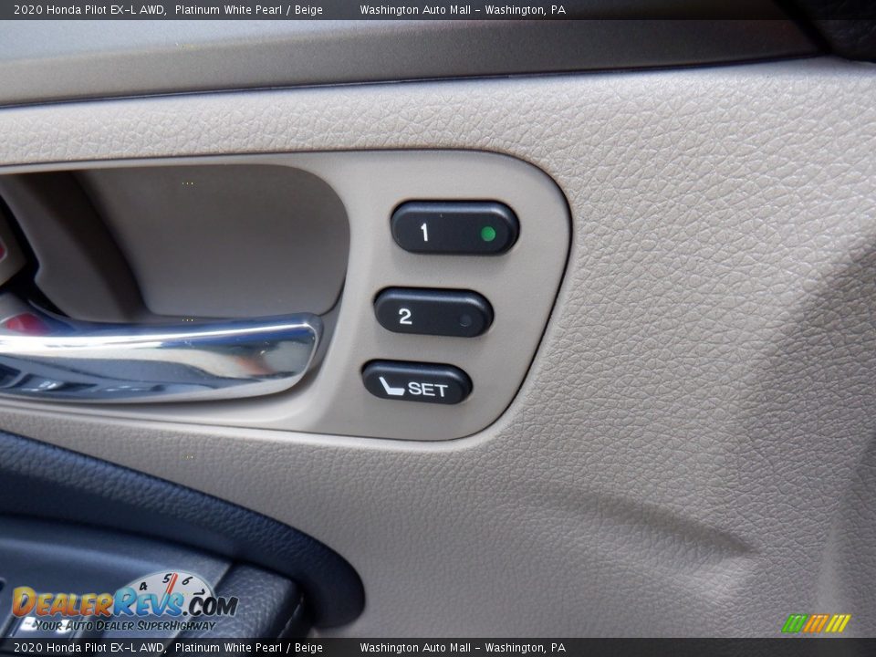 2020 Honda Pilot EX-L AWD Platinum White Pearl / Beige Photo #16