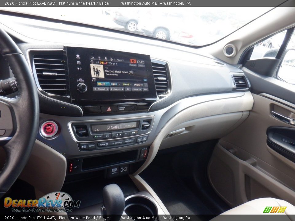 2020 Honda Pilot EX-L AWD Platinum White Pearl / Beige Photo #18