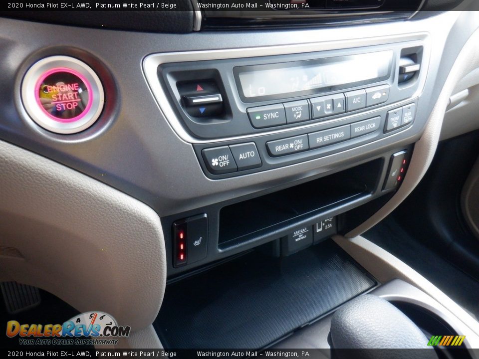 2020 Honda Pilot EX-L AWD Platinum White Pearl / Beige Photo #19