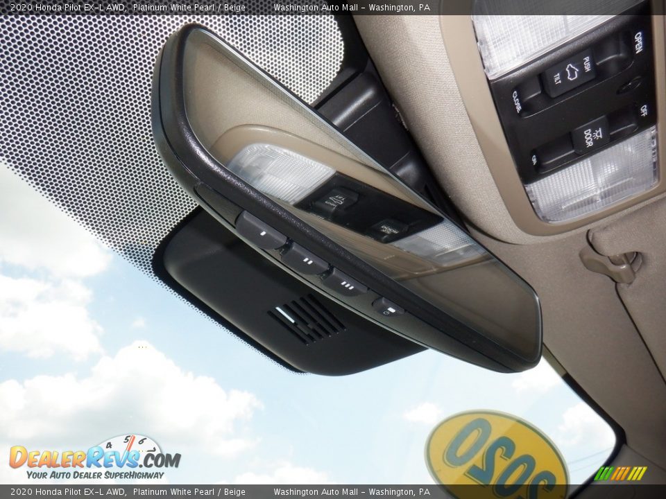 2020 Honda Pilot EX-L AWD Platinum White Pearl / Beige Photo #26