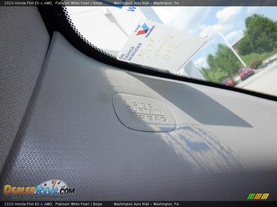 2020 Honda Pilot EX-L AWD Platinum White Pearl / Beige Photo #27
