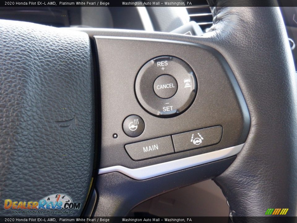 2020 Honda Pilot EX-L AWD Platinum White Pearl / Beige Photo #30