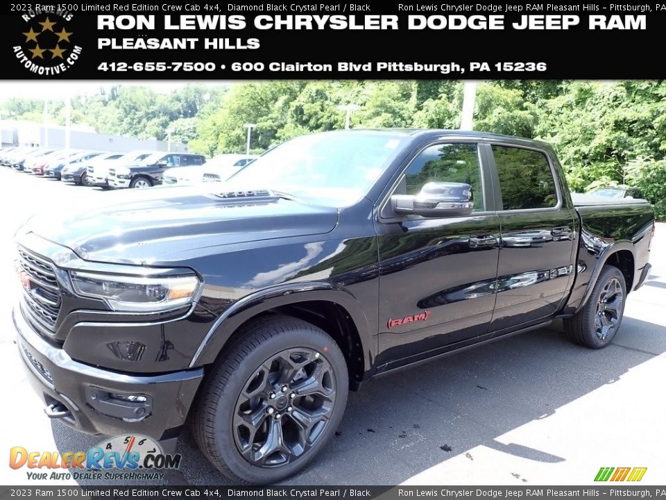 2023 Ram 1500 Limited Red Edition Crew Cab 4x4 Diamond Black Crystal Pearl / Black Photo #1