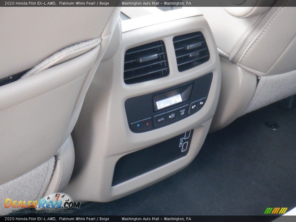 2020 Honda Pilot EX-L AWD Platinum White Pearl / Beige Photo #34