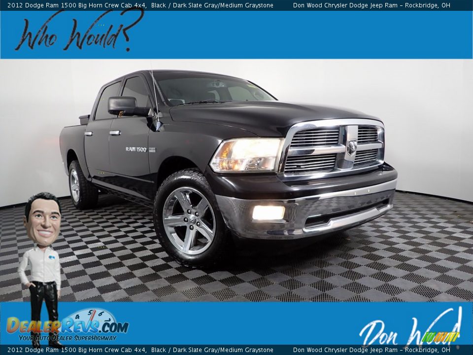 2012 Dodge Ram 1500 Big Horn Crew Cab 4x4 Black / Dark Slate Gray/Medium Graystone Photo #1