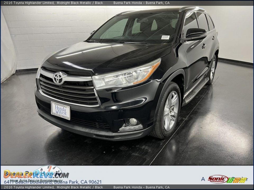 2016 Toyota Highlander Limited Midnight Black Metallic / Black Photo #1