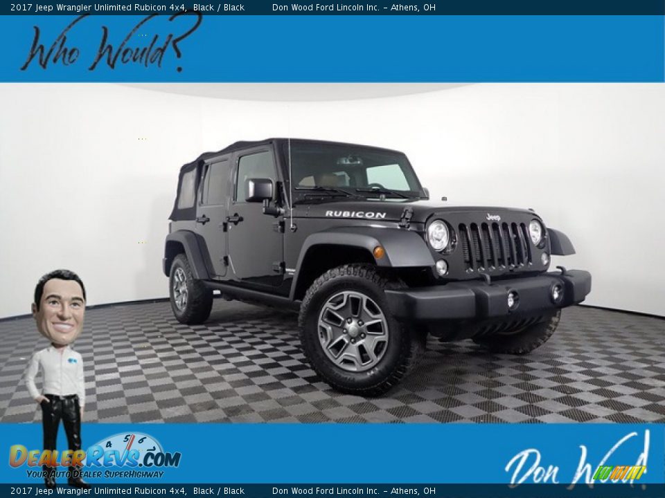 2017 Jeep Wrangler Unlimited Rubicon 4x4 Black / Black Photo #1