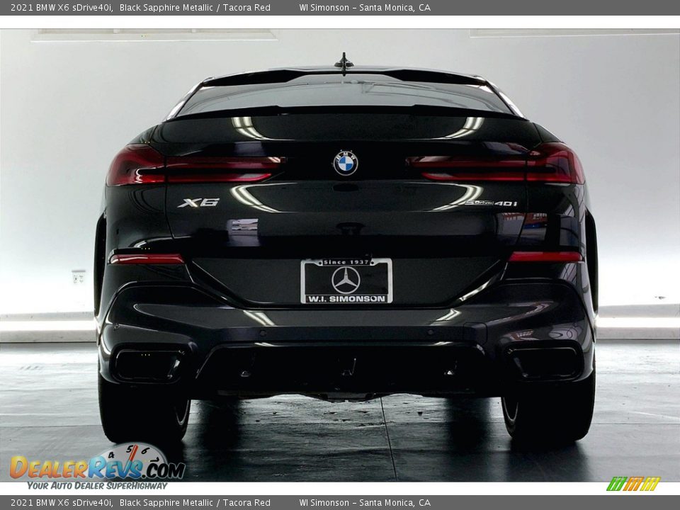 2021 BMW X6 sDrive40i Black Sapphire Metallic / Tacora Red Photo #3