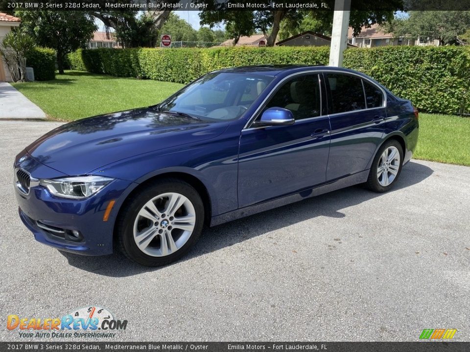 2017 BMW 3 Series 328d Sedan Mediterranean Blue Metallic / Oyster Photo #1