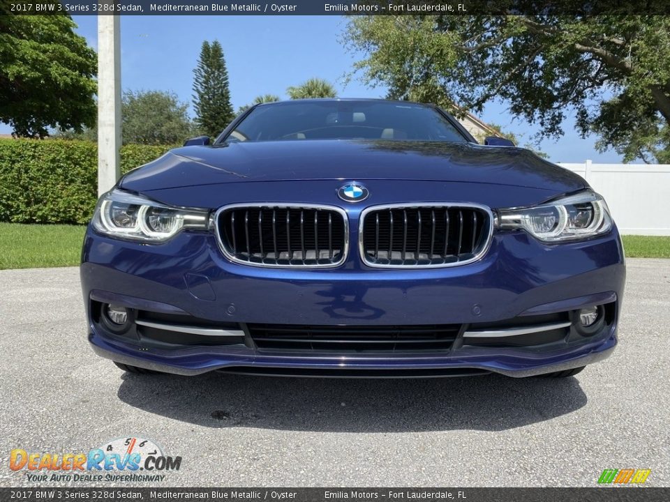 2017 BMW 3 Series 328d Sedan Mediterranean Blue Metallic / Oyster Photo #2