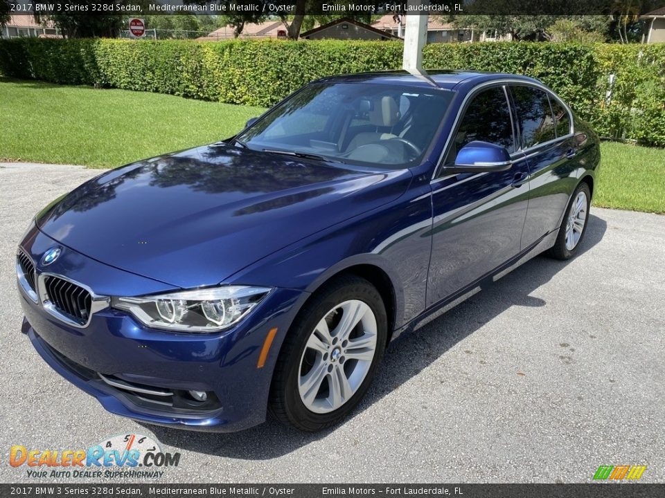 2017 BMW 3 Series 328d Sedan Mediterranean Blue Metallic / Oyster Photo #3