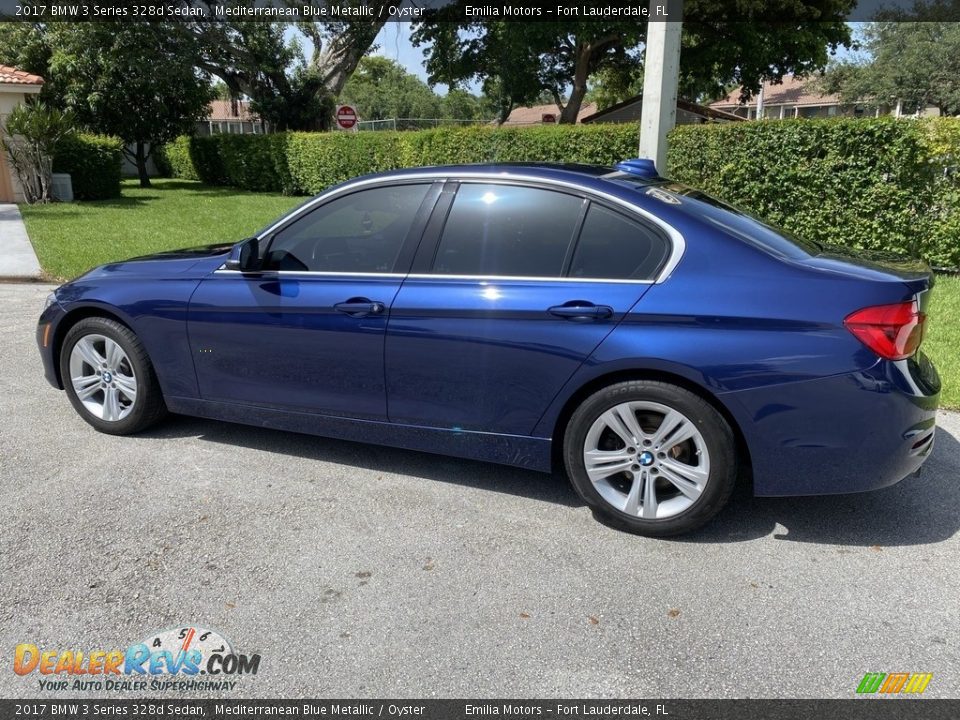 2017 BMW 3 Series 328d Sedan Mediterranean Blue Metallic / Oyster Photo #4